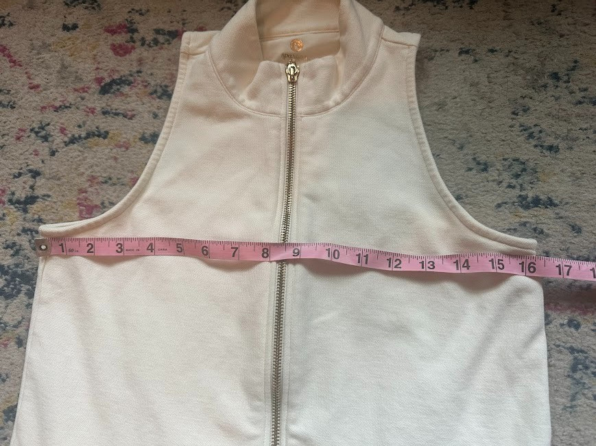 Spartina 449 Keira 100% Cotton Sleeveless Tennis Dress Pearl White Zipper – S