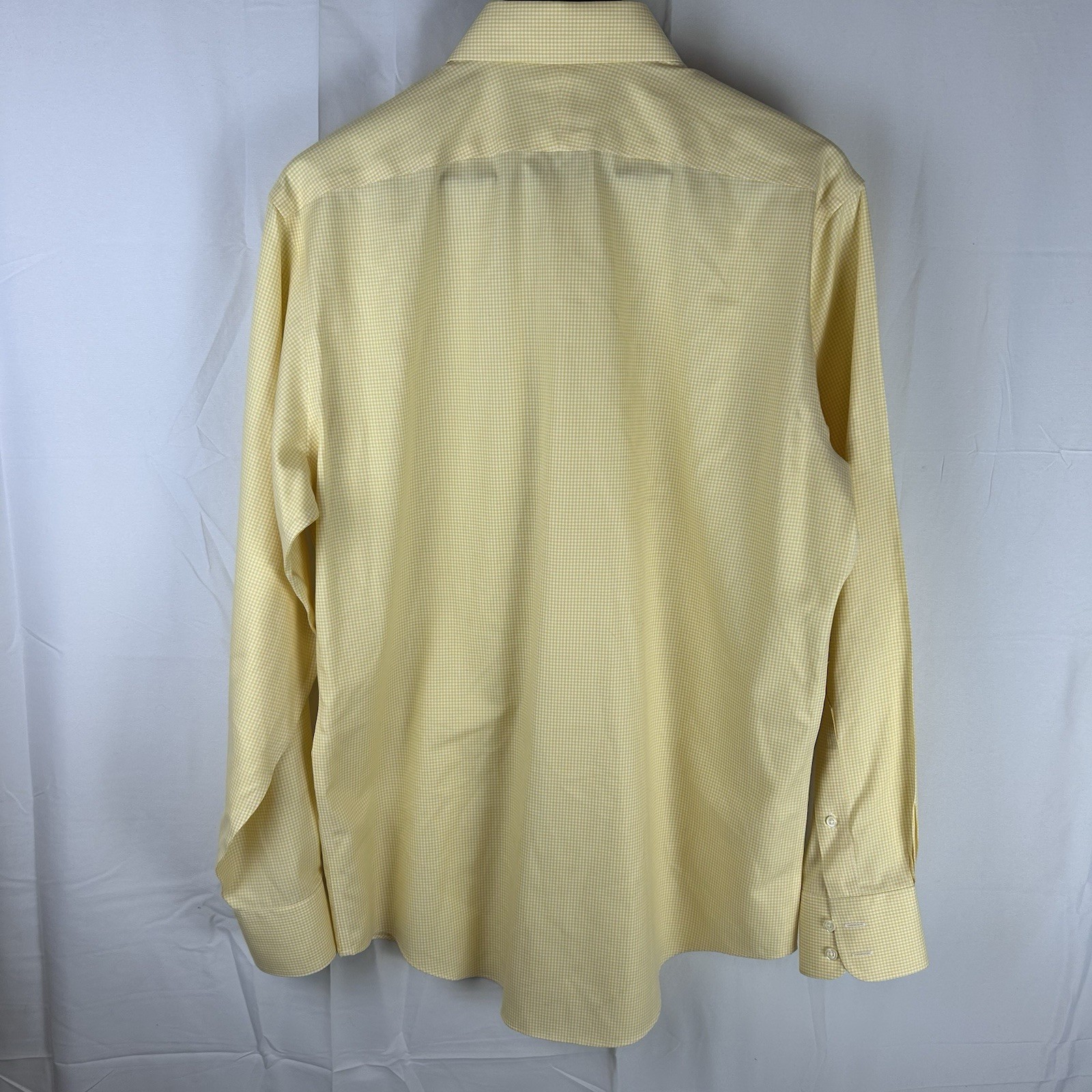 Brooks Brothers 15 1/2-35 Yellow Check Long Sleeve Button Shirt Men 100% Cotton