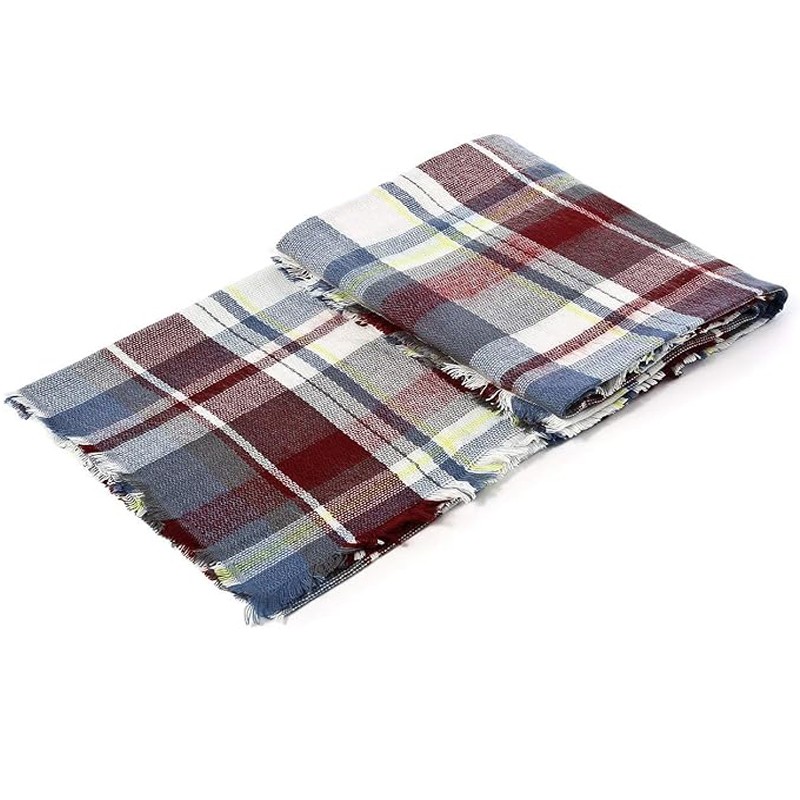 59×59in Pink Plaid Scarf – Soft Warm Winter Blanket Shawl Wrap for Women – Cozy