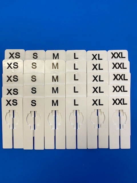 CLOTHING SIZE DIVIDERS XS-XXL RECTANGLE