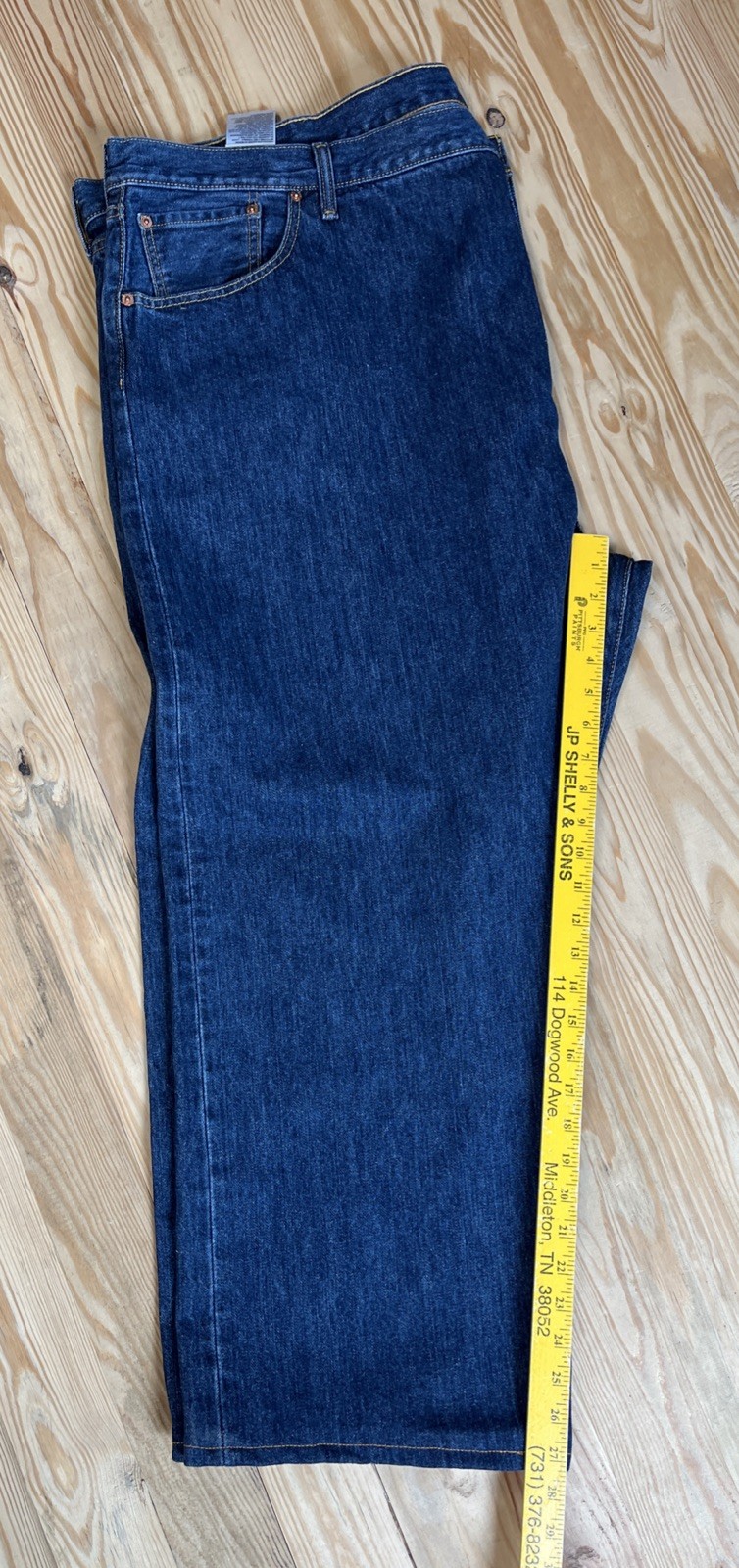 NEW Levis Mens 501 Original Fit Denim Jeans Straight Button Fly 52×28 Hemmed