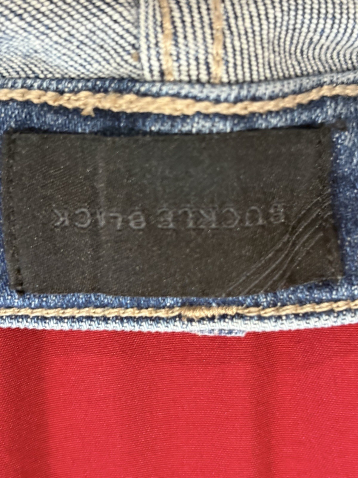 Buckle Black Bootcut Jeans Blue Stretch Denim Mid Rise Medium Wash Pockets