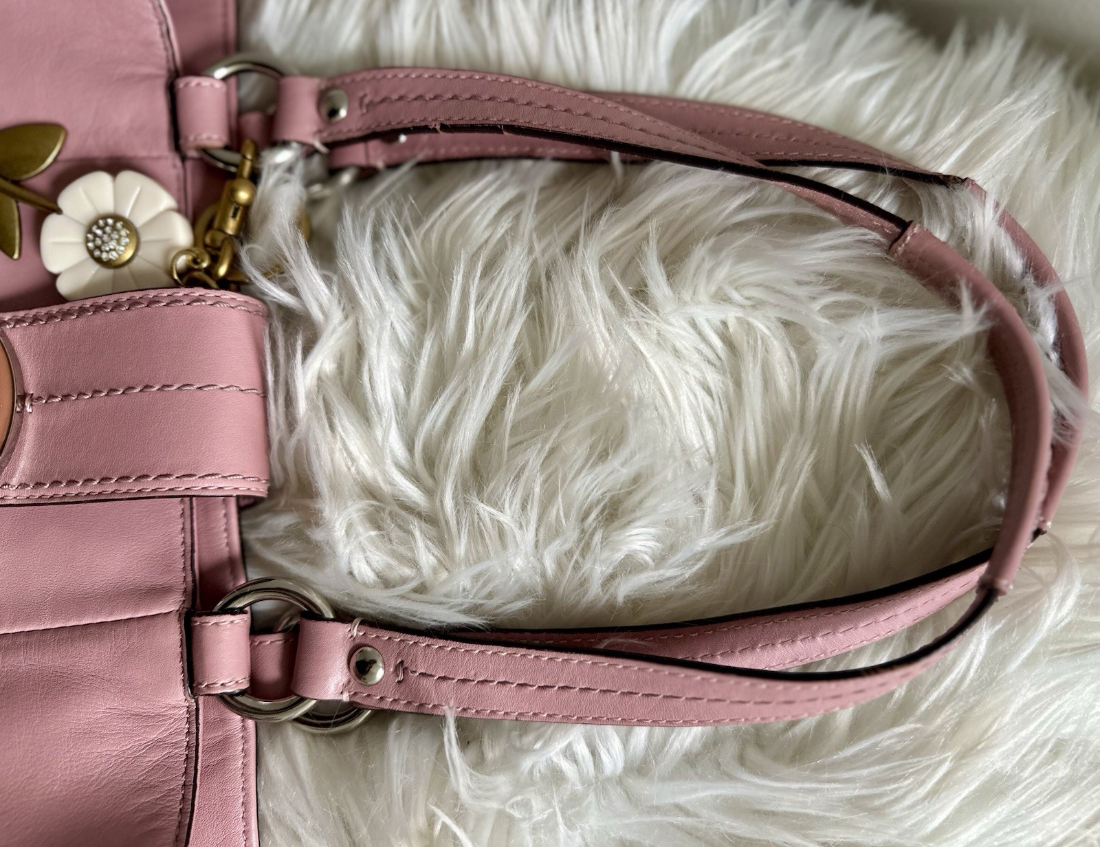 Coach Soho Pink Leather Buckle Tote F18731 Shoulder Bag