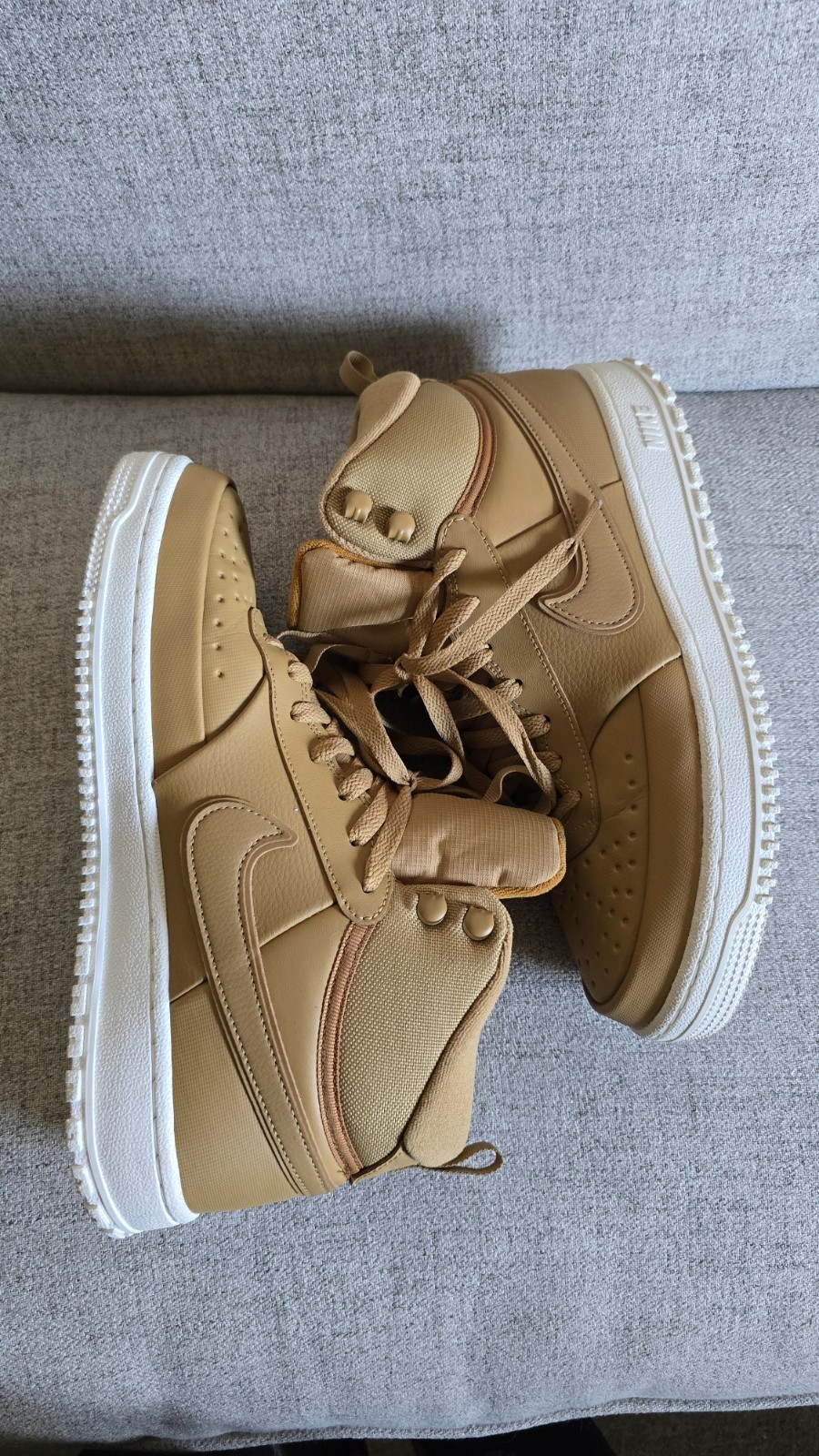 Nike Court Vision Mid Winter Men’s Shoes Size 9.5 Eletal Gold Tan DR7882-700