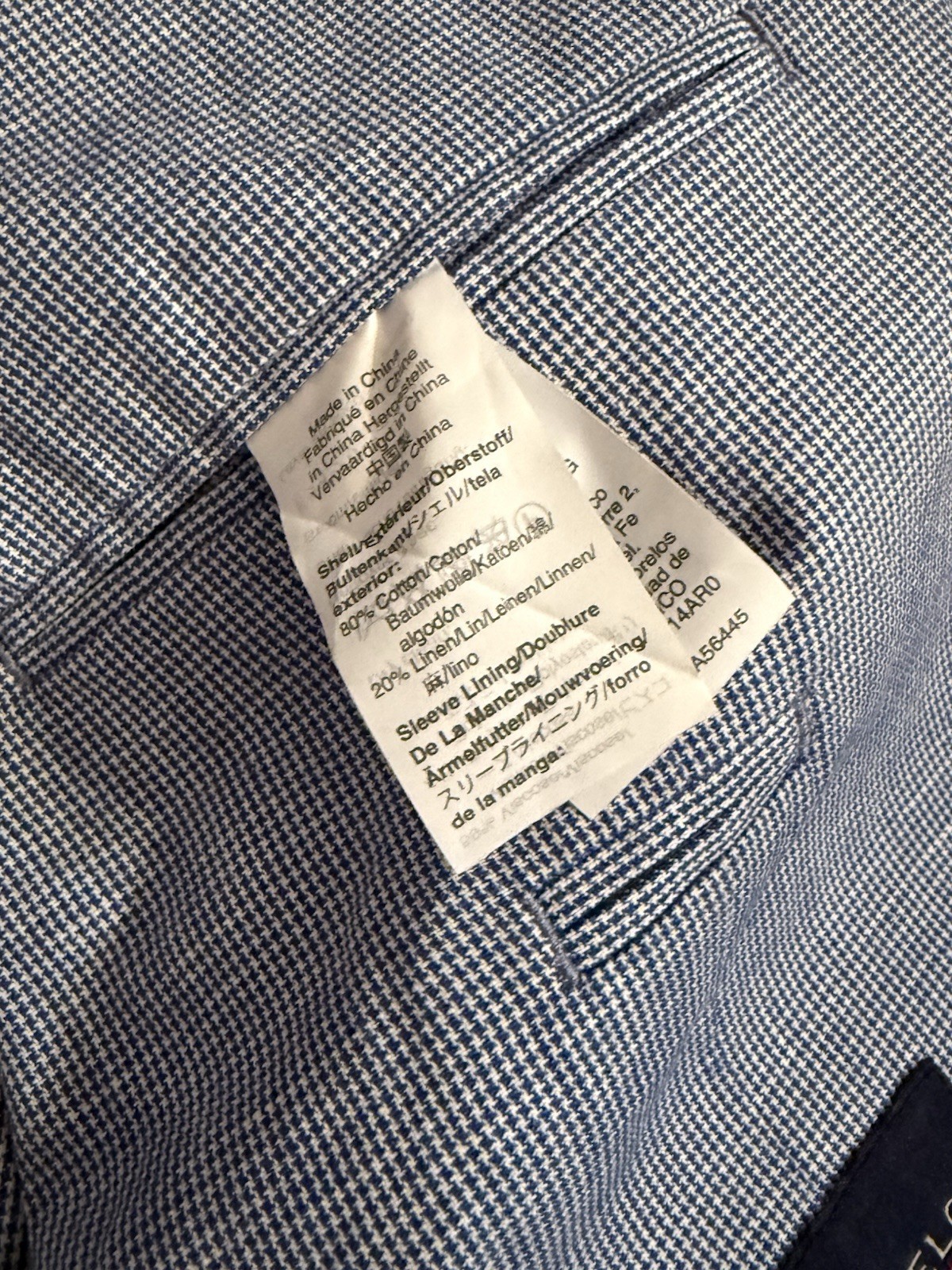J.Crew Ludlow Somelos Blazer Men’s 40R Blue Gray Slim Unstructured Cotton Linen