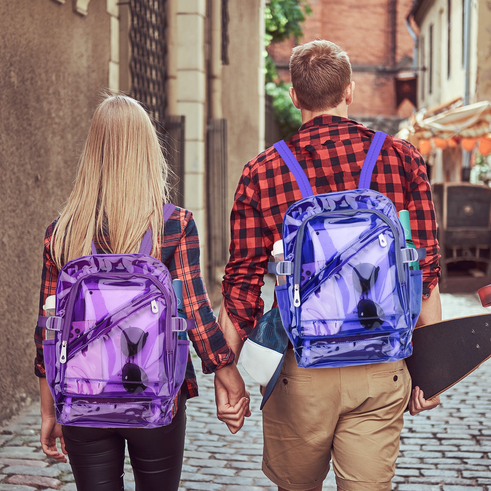 Heavy Duty Clear Backpack Waterproof Transparent Sling Bag School Travel Bookbag