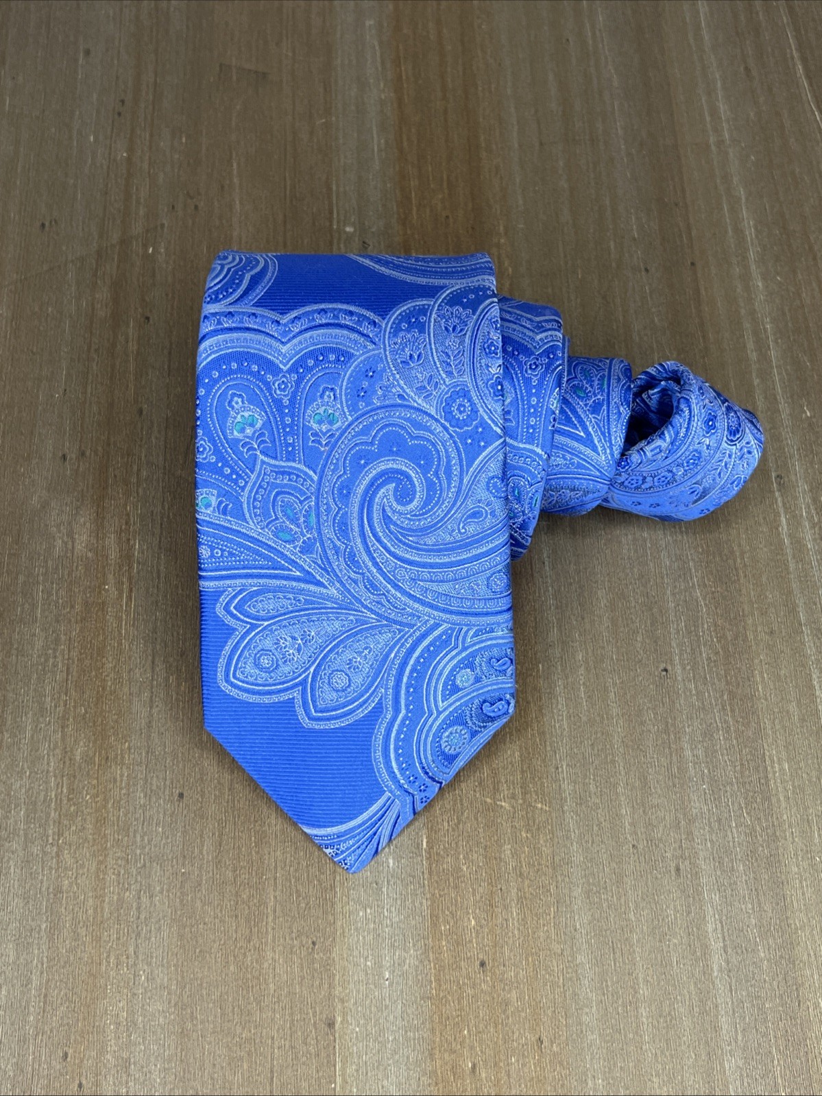 DANIEL CREMIEUX Silk Tie Designer Paisley Blue W3.25xL58 Made in USA Luxury