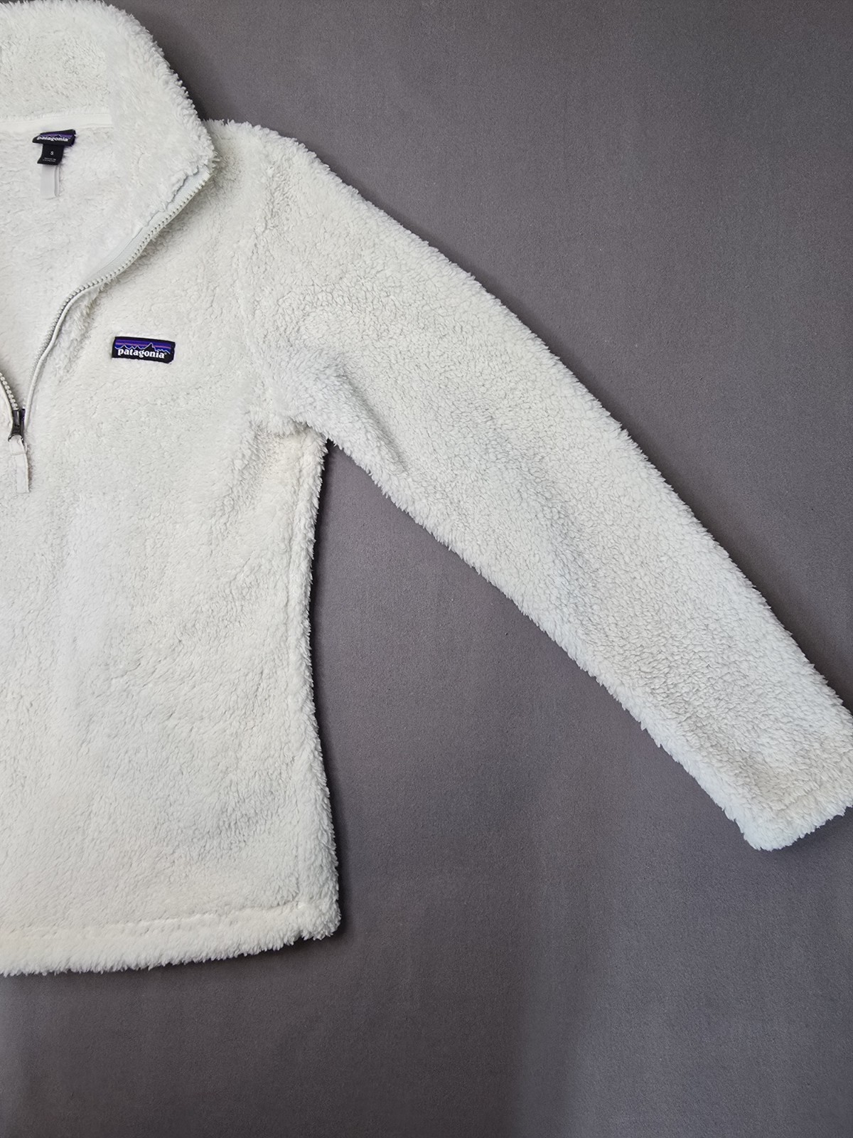 Patagonia Women’s Size S Los Gatos 1/4 Zip Fleece Pullover Ivory Sherpa EUC