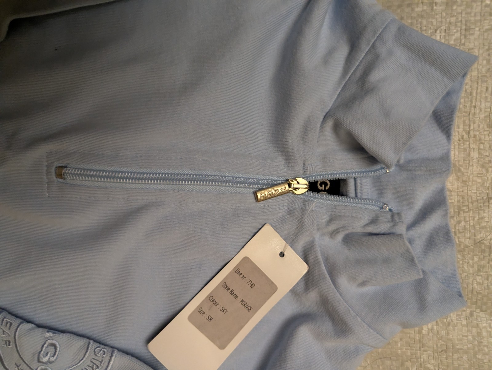 New with Tags Tagg Equestrian Long Sleeve 100% Cotton Sky Blue Top Size SM
