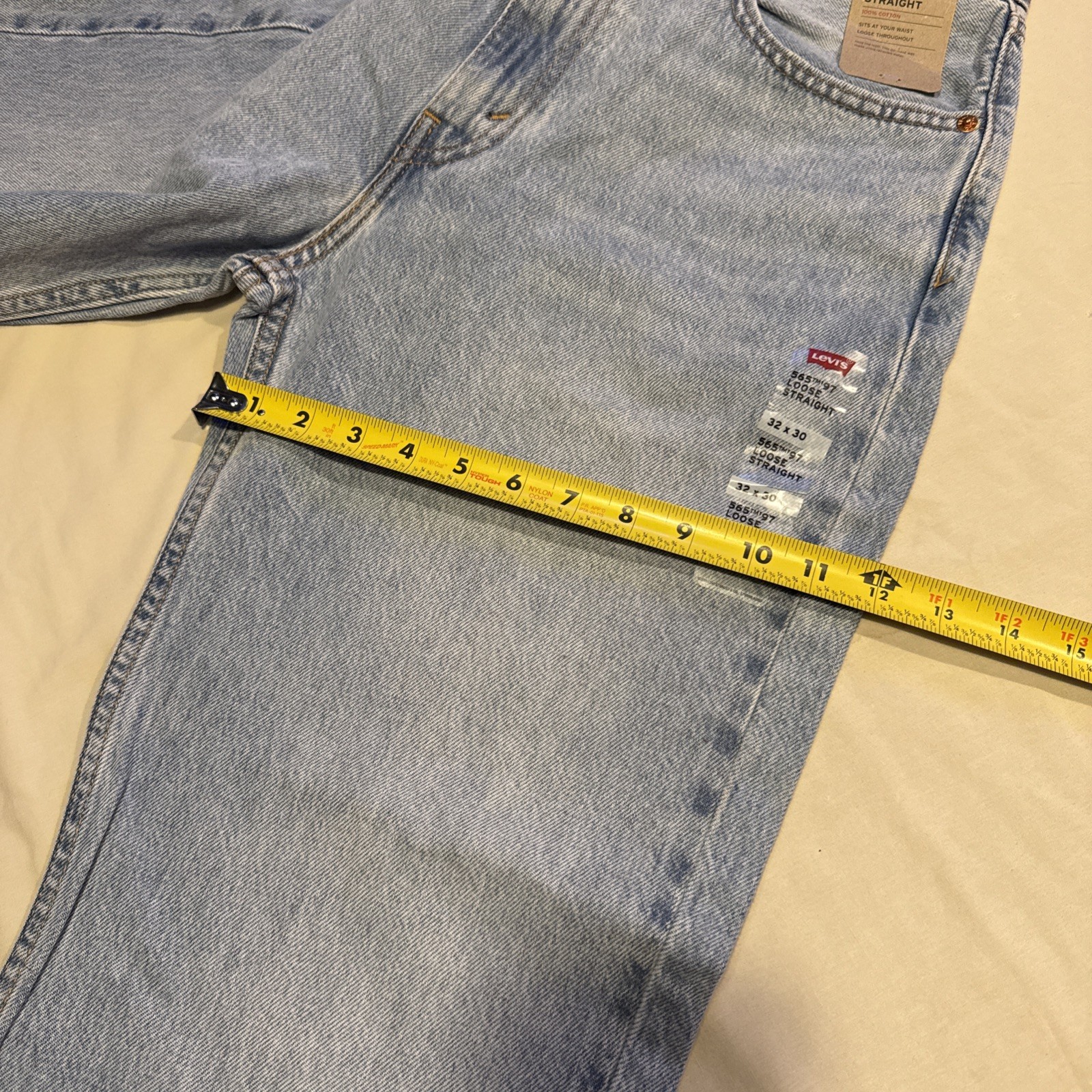 Levi’s 565 Jeans Mens 32×30 Light Blue Wash Loose Straight 97 Denim Fit