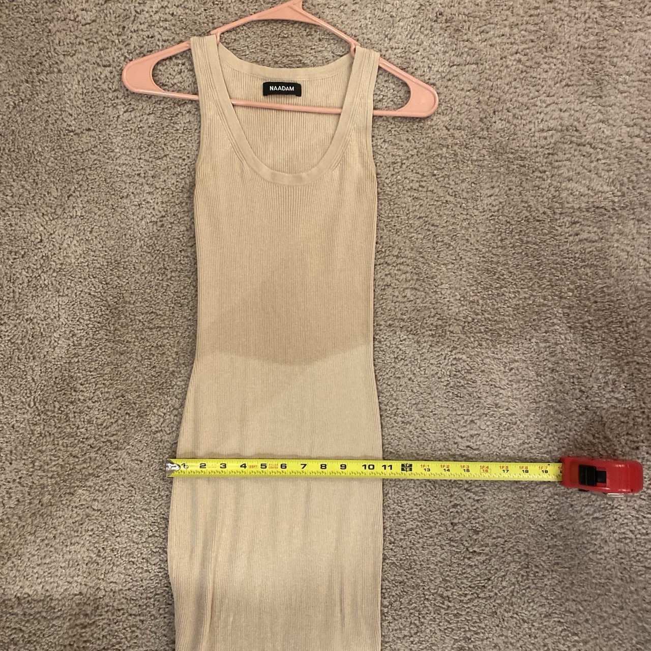 NAADAM Beige Ribbed Knit Silk Cashmere Sleeveless Scoop Neck Maxi Dress XS