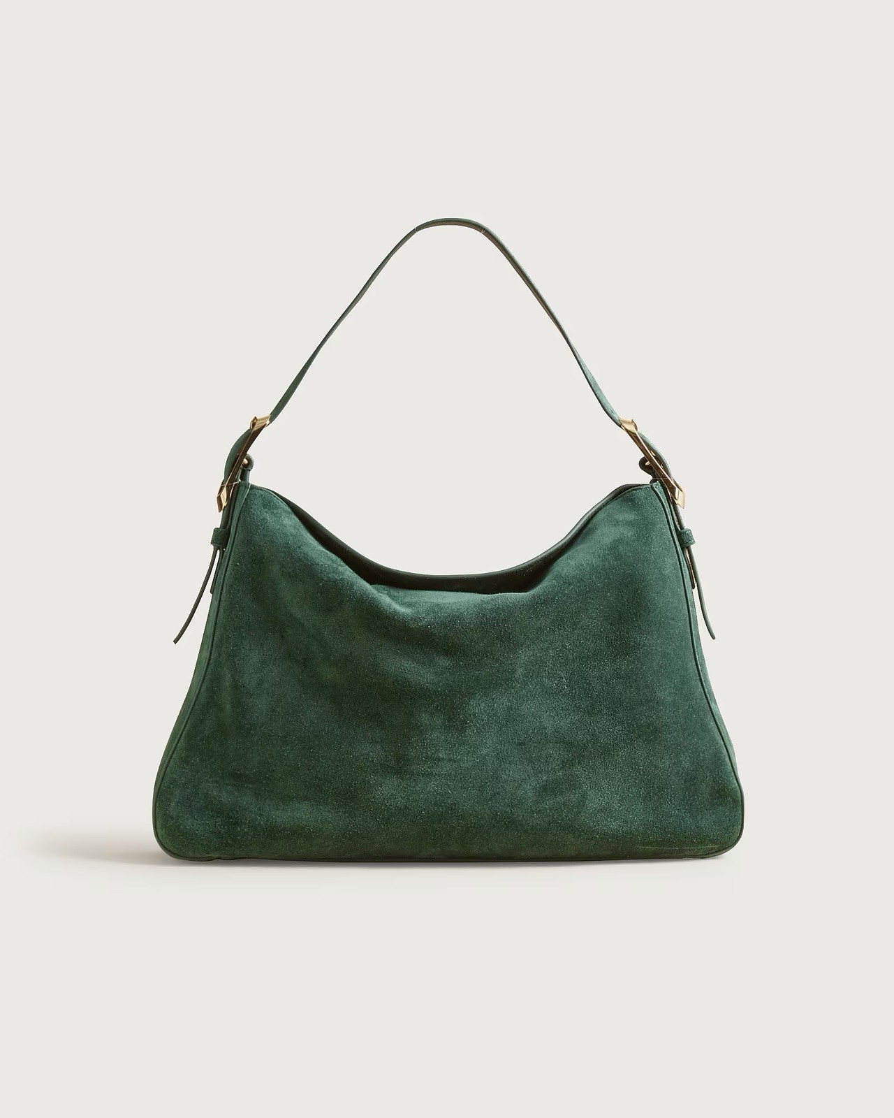 J.Crew Large Berkeley Luxe Suede Shoulder Bag Purse Midnight Foliage Green NWT