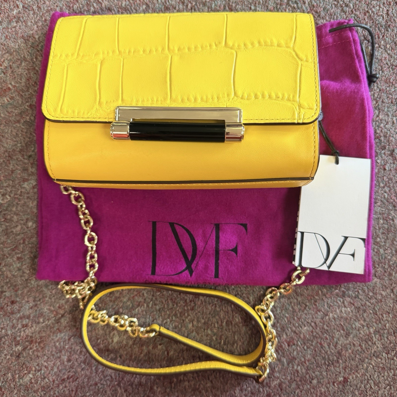 Diane Von Furstenburg 440 Mico Mini Embossed Croc – NWT – Crossbody