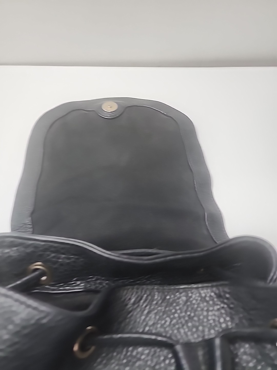 Coach Billie Black Pebbled Leather Turn Lock Drawstring Backpack F37410