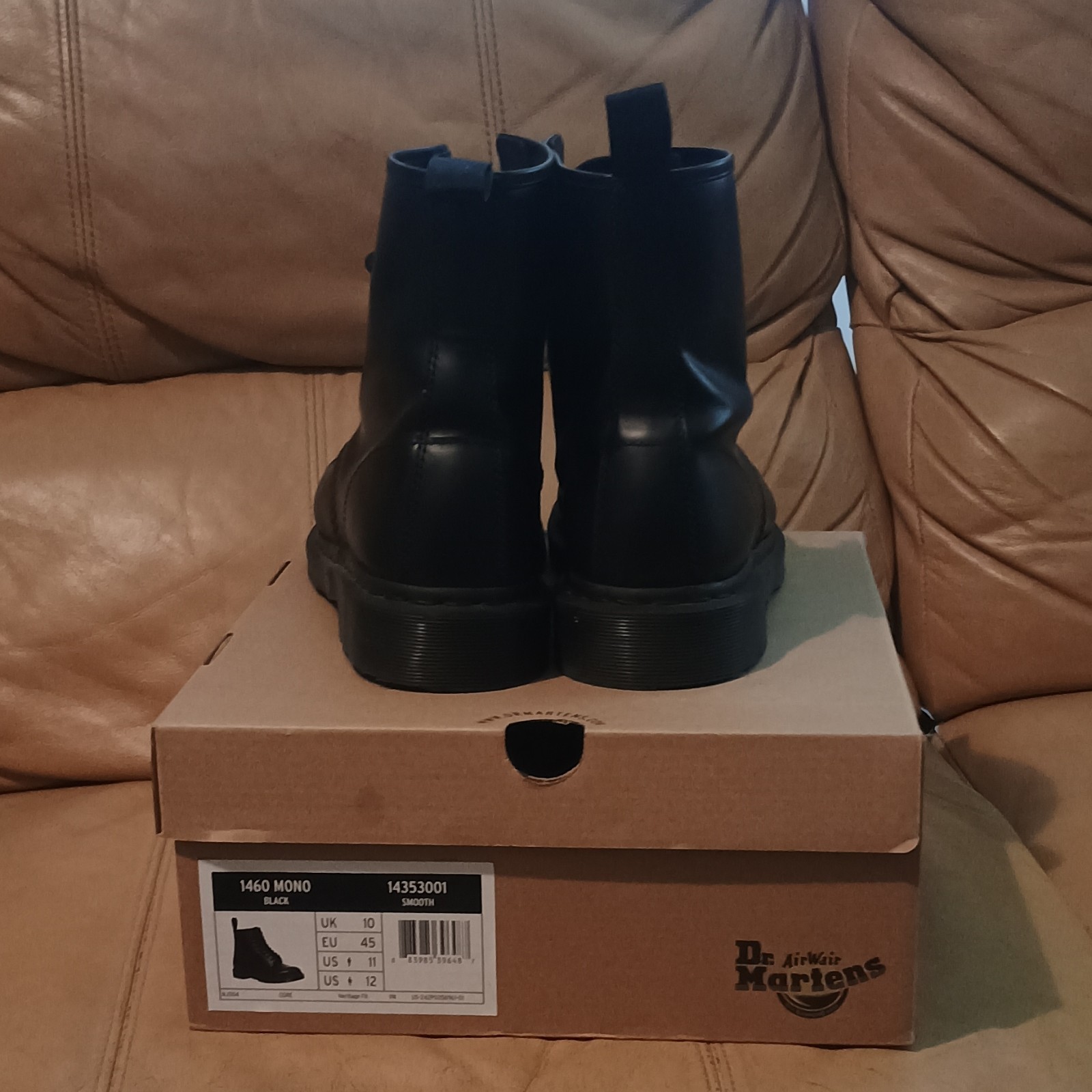 Dr. Martens Men’s Black 1460 MONO Smooth Leather Lace Up Boots US 11
