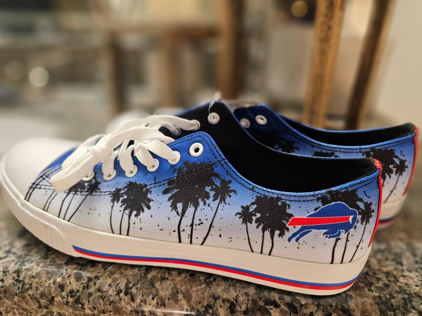 Buffalo Bills FOCO mens tropical palm canvas sneakers