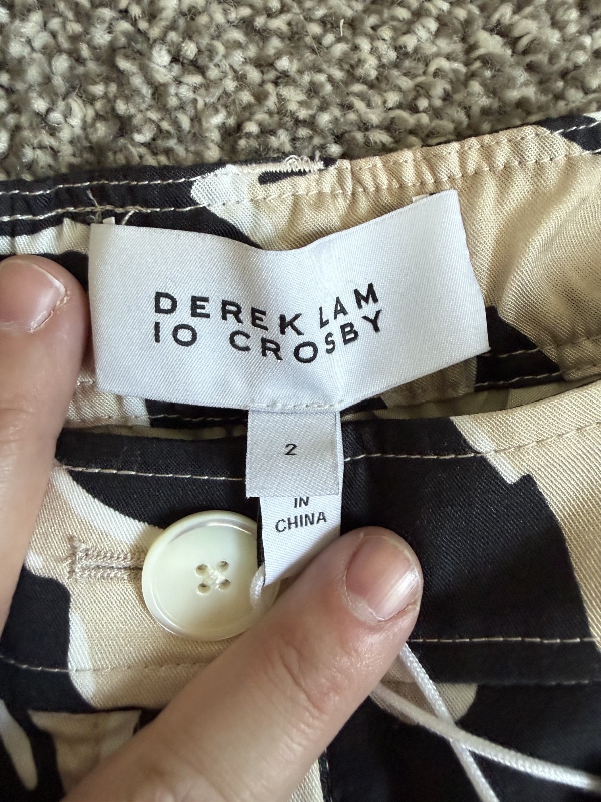 Derek Lam 10 Crosby Designer Slacks Cream & Black Wide-Leg Women’s Size 2
