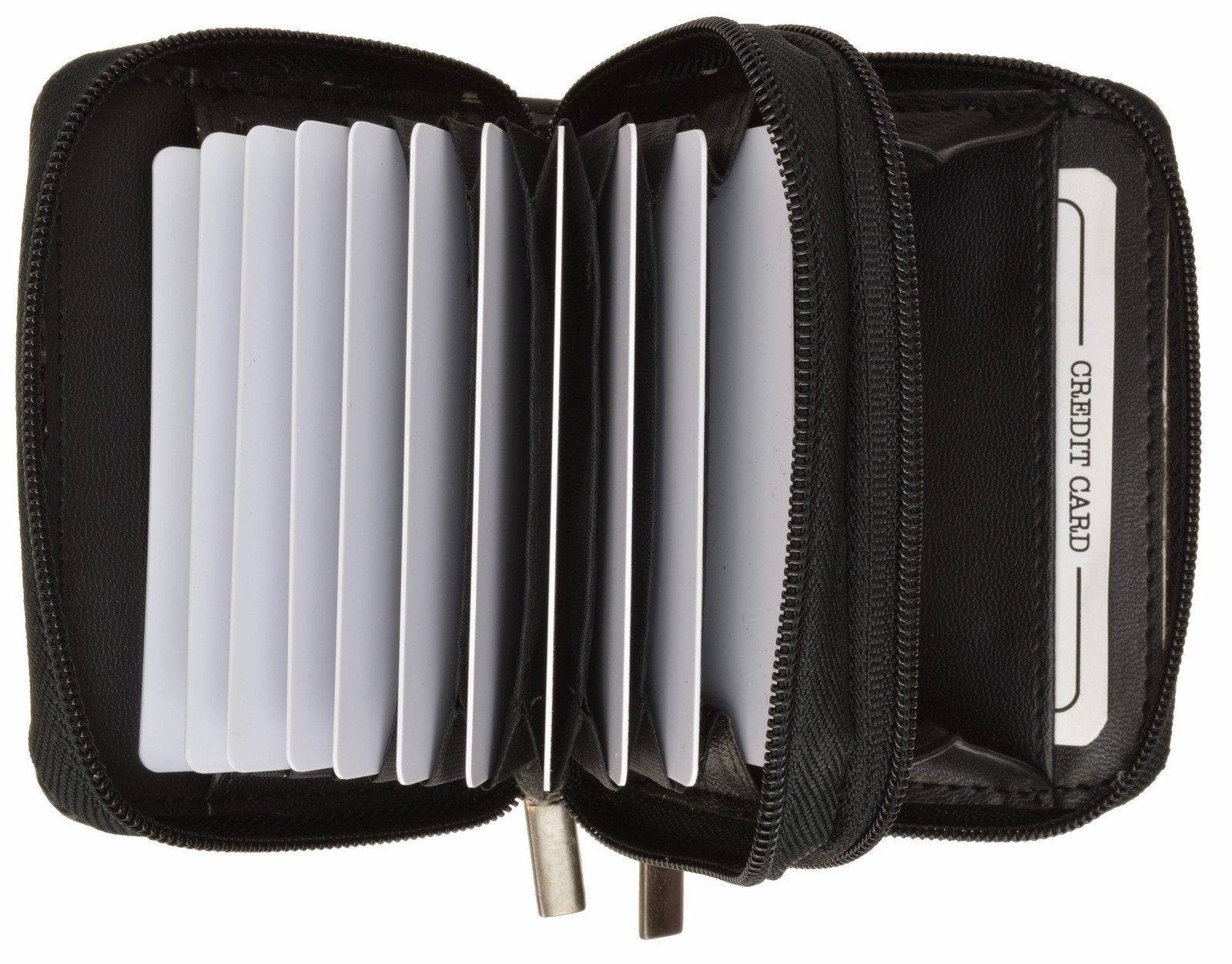 Marshal Genuine Leather Credit Card Holder Wallet Accordion Double Zipper…