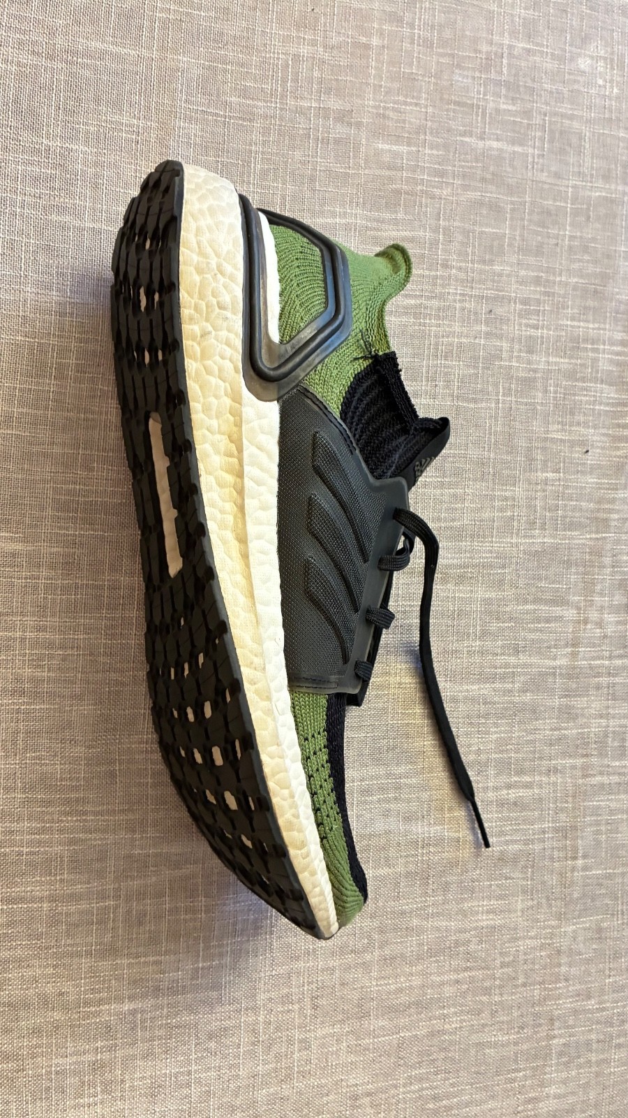 Size 12 – Men’s adidas UltraBoost 19 Black Tech Olive Green (Used – Good)