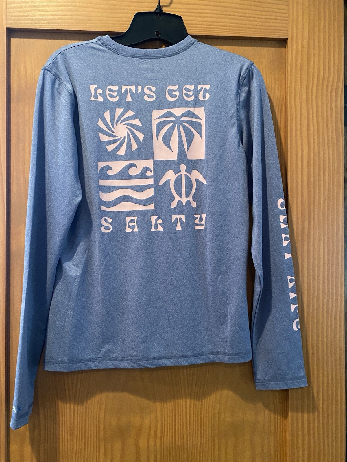 Salt Life Women’s Heather Steel Blue Let’s Get Salty Long Sleeve Shirt NWT S