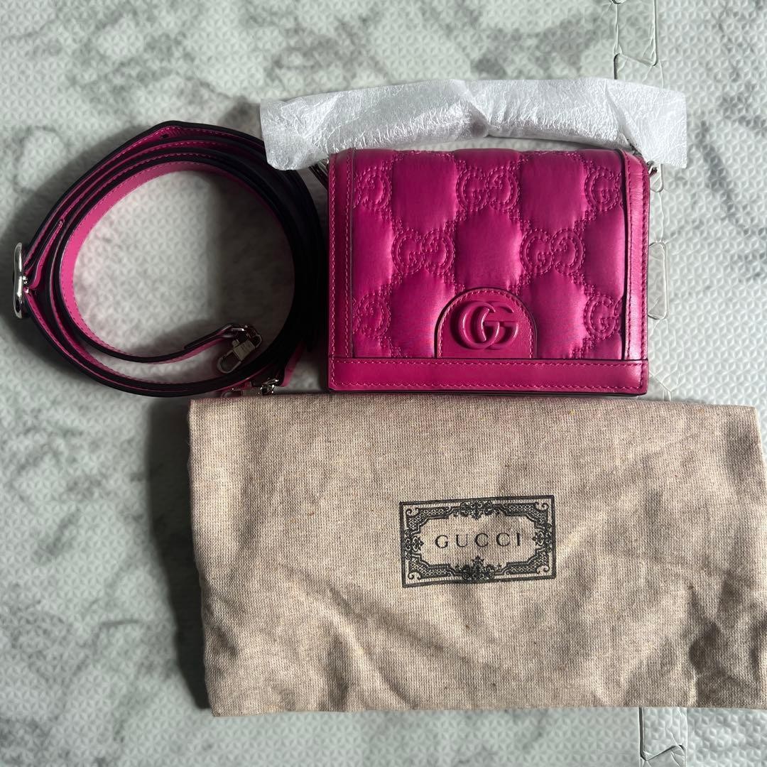 Gucci GG Matelass Mini Shoulder Bag 2way Pink Gift Present 0611b