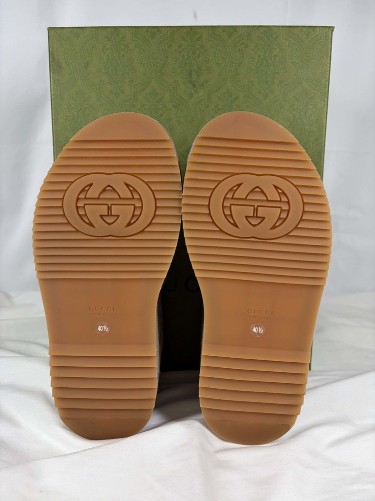 Gucci Jumbo Angelina GG Canvas 4” Platform Sandals US Size 10.5 SPB JA-369500