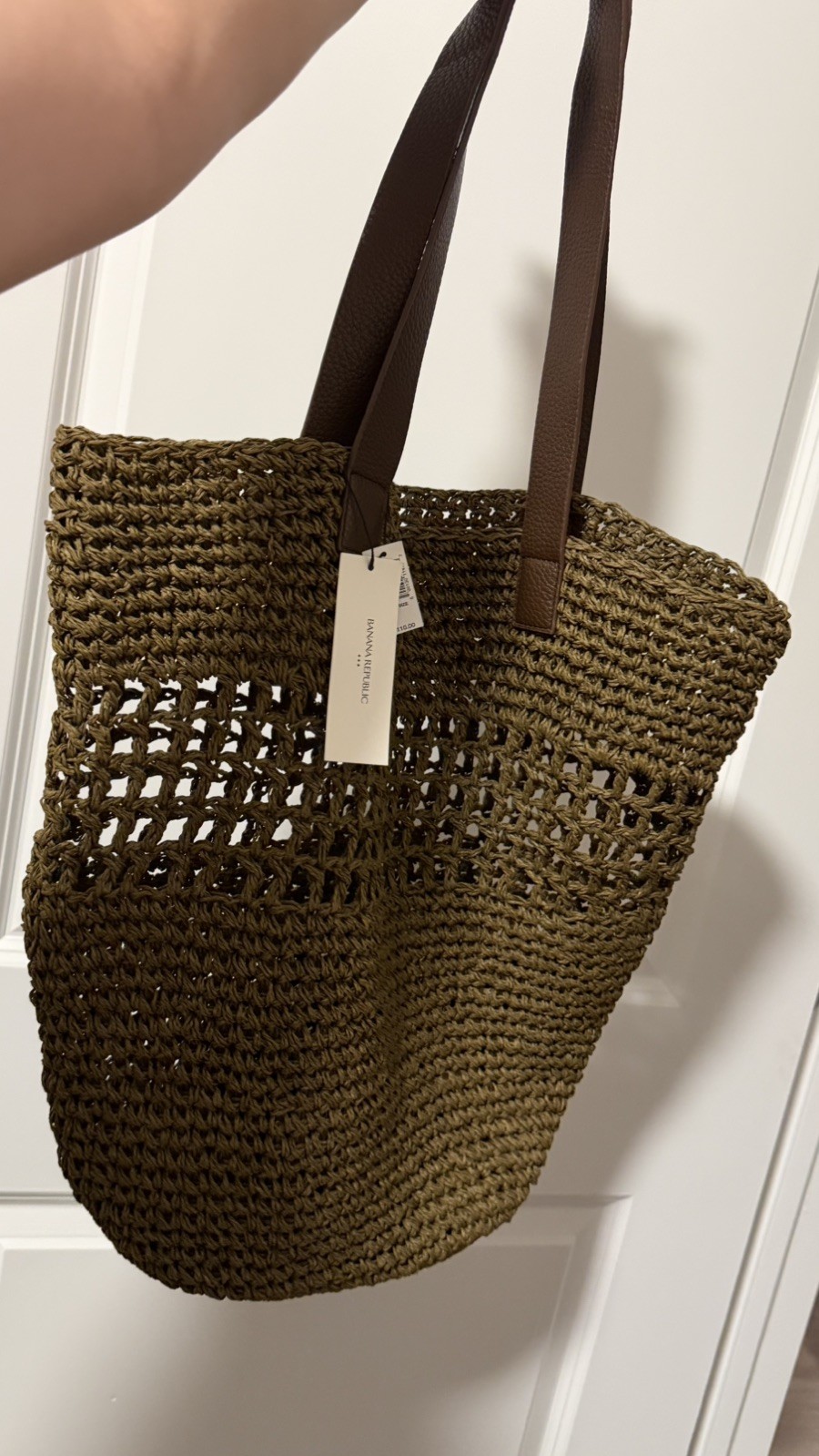 NWT Banana Republic Tobacco Market Tote Bag Brown Leather
