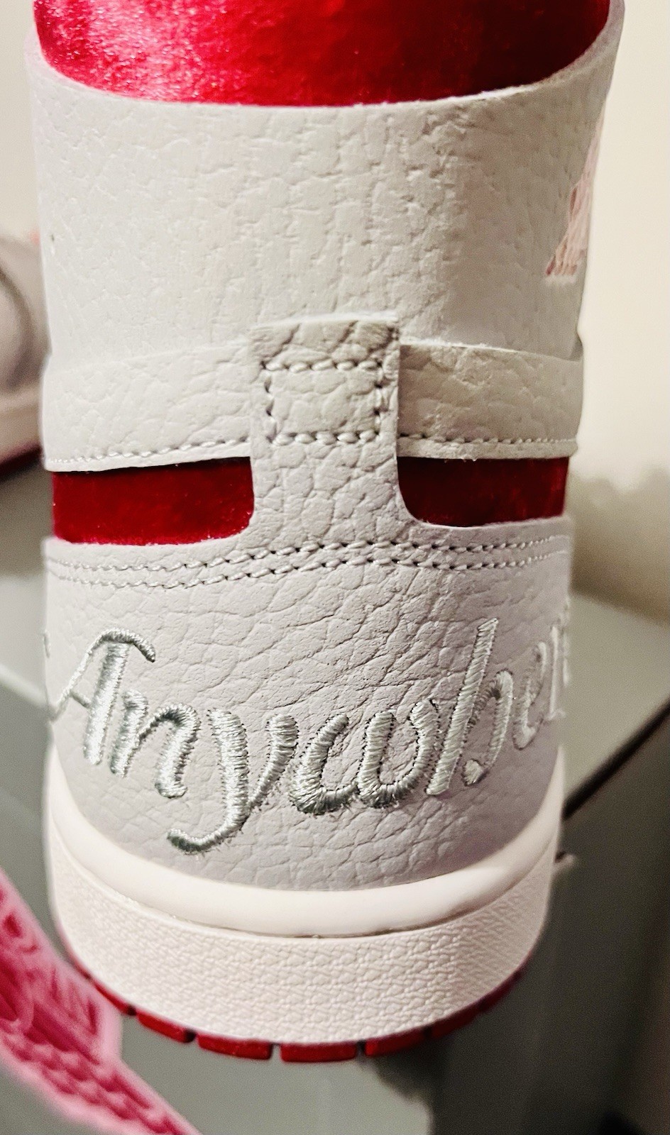 BRAND NEW CUSTOM AIR JORDAN 1 ZOOM AIR White/Red Leather in original box!