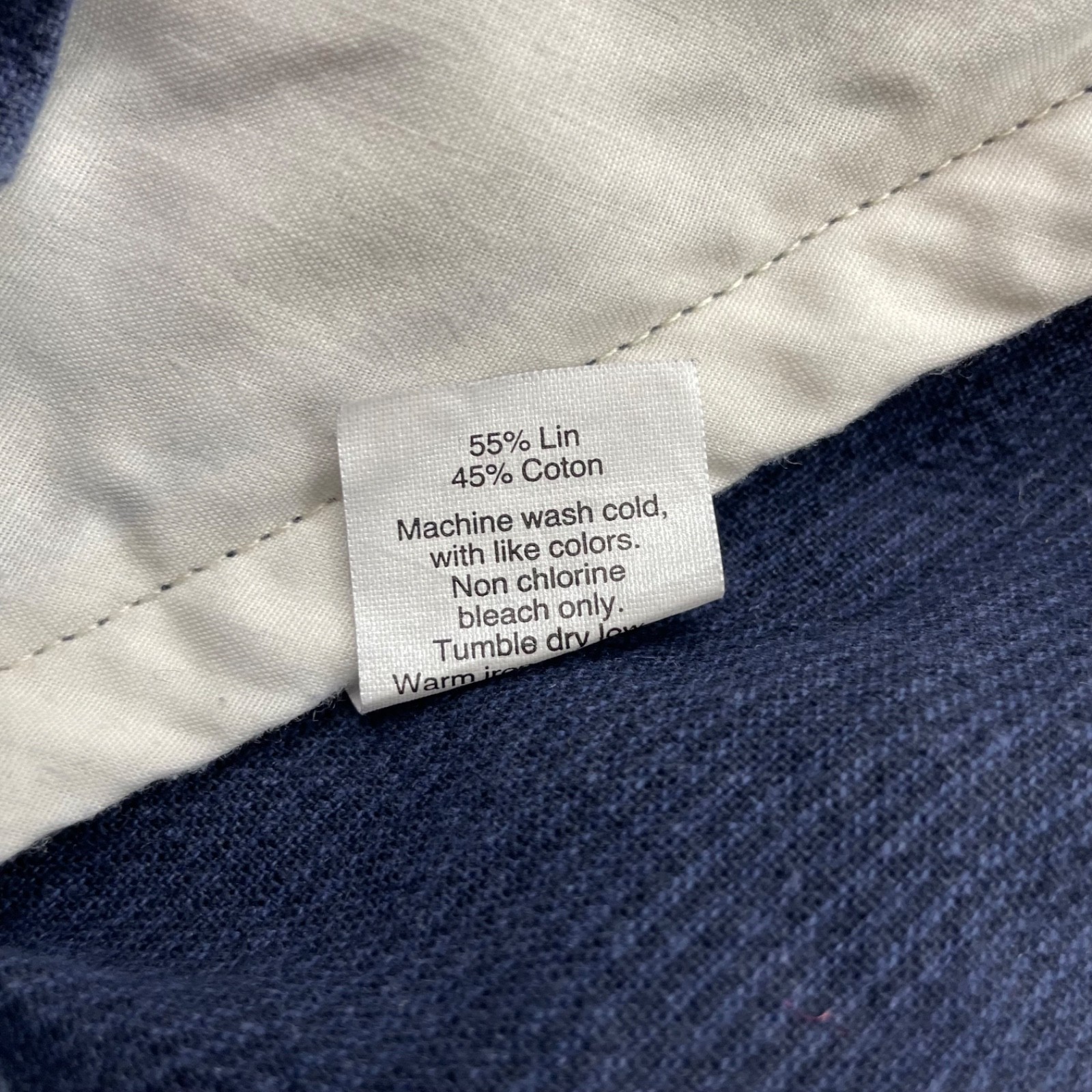 J.Crew Men’s The Sutton Linen/Cotton Flat Front Chino Pants Navy Stripe • 34×30