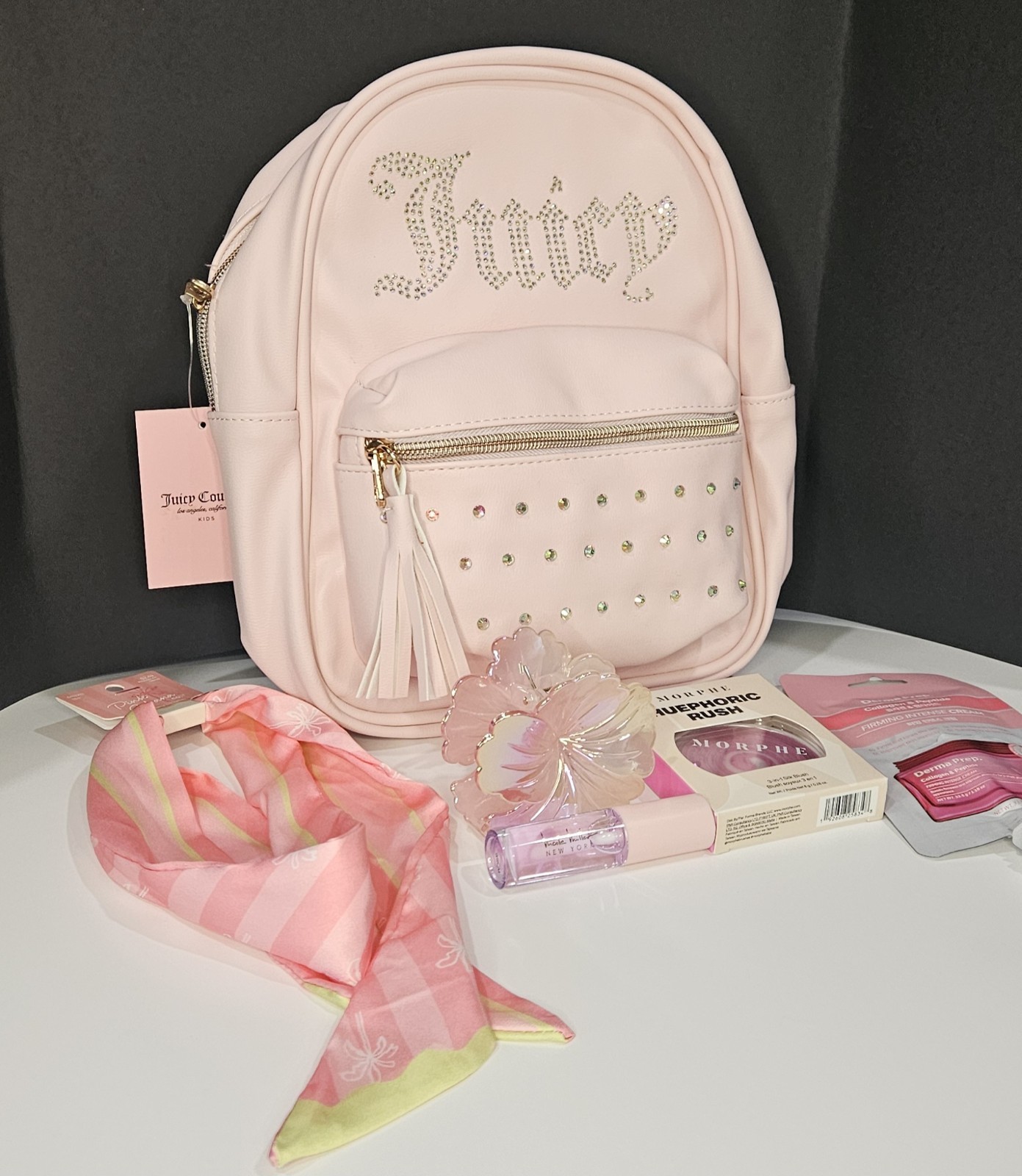 Juicy Couture Pink Rhinestone Mini Backpack Bundle Lot W/Morphe Nicole Miller