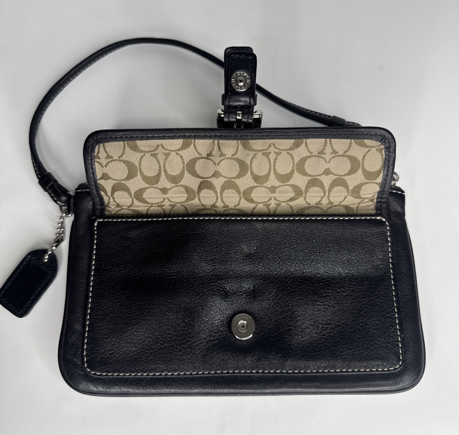 COACH Vintage Bleeker Black Leather Wristlet