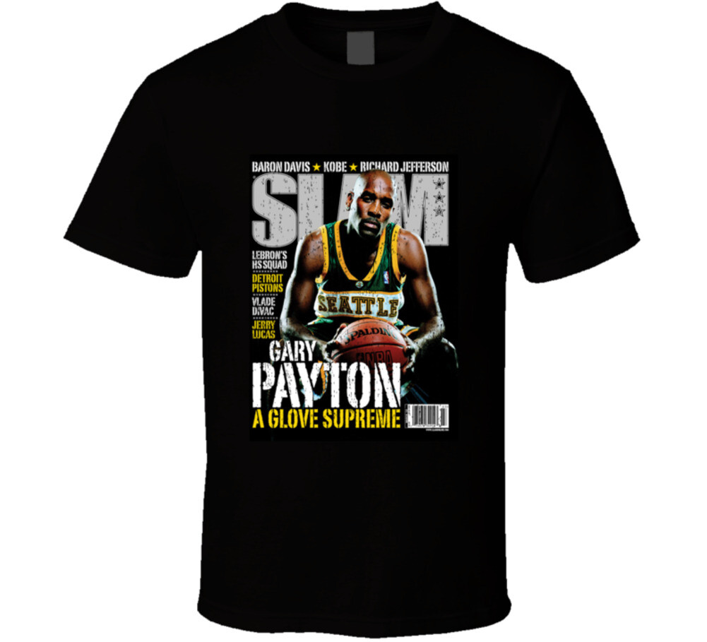 Slam Magazine Issue 67 Gary Payton Popular Basketball Magazine Grunge Look T Shi