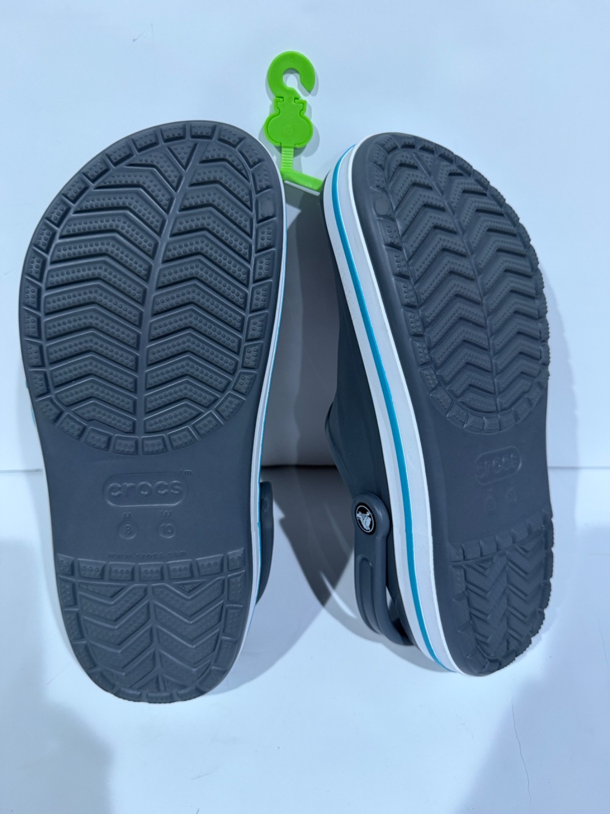 Crocs Bayaband Gray Blue Sandals Clogs Women Size 10/Men Size 8 NEW