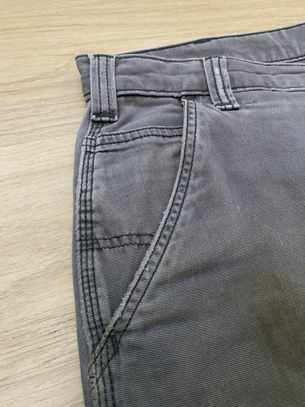 Carhartt Relaxed Straight Pants Men 36×32 Gray Double Knee Distressed 102802-029