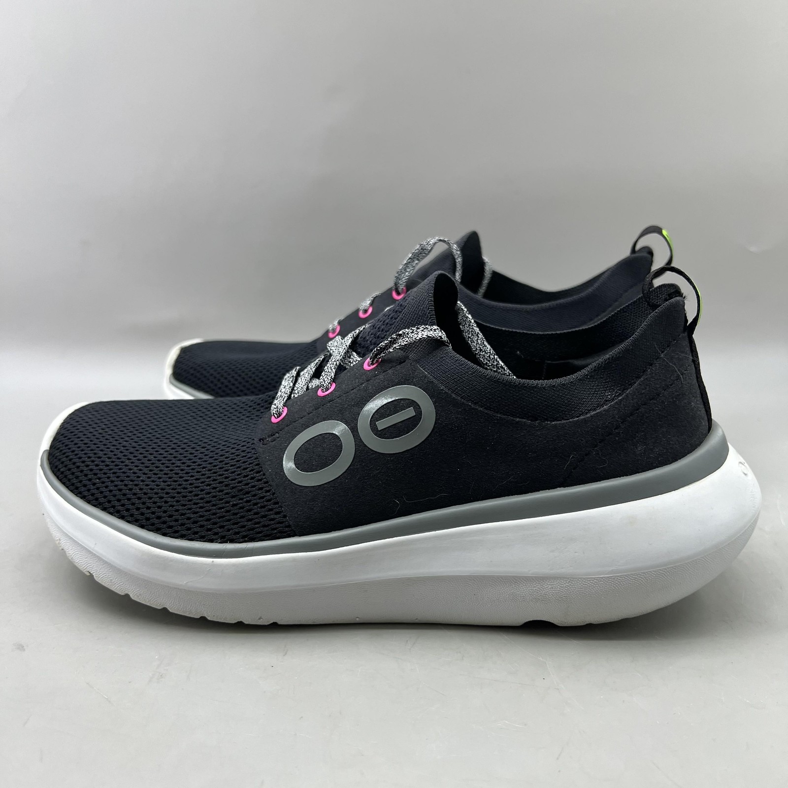OOFOS OOmy Stride Recovery Shoes Women Size 7.5 U Black Mesh Comfort Sneakers