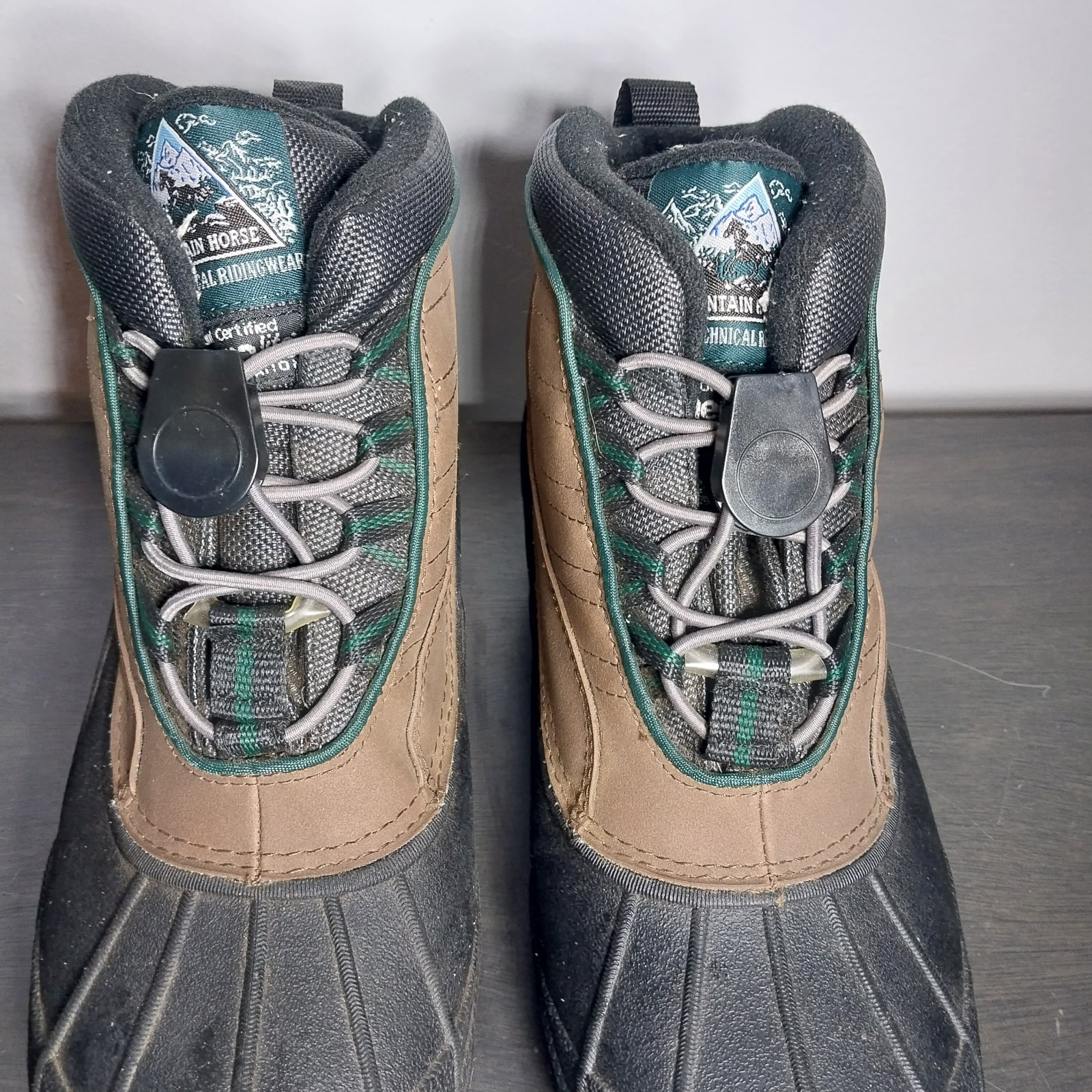 Mountain Horse Duck Boots IPS Zipper Brown Leather Rubber Women’s 8 Men’s 6