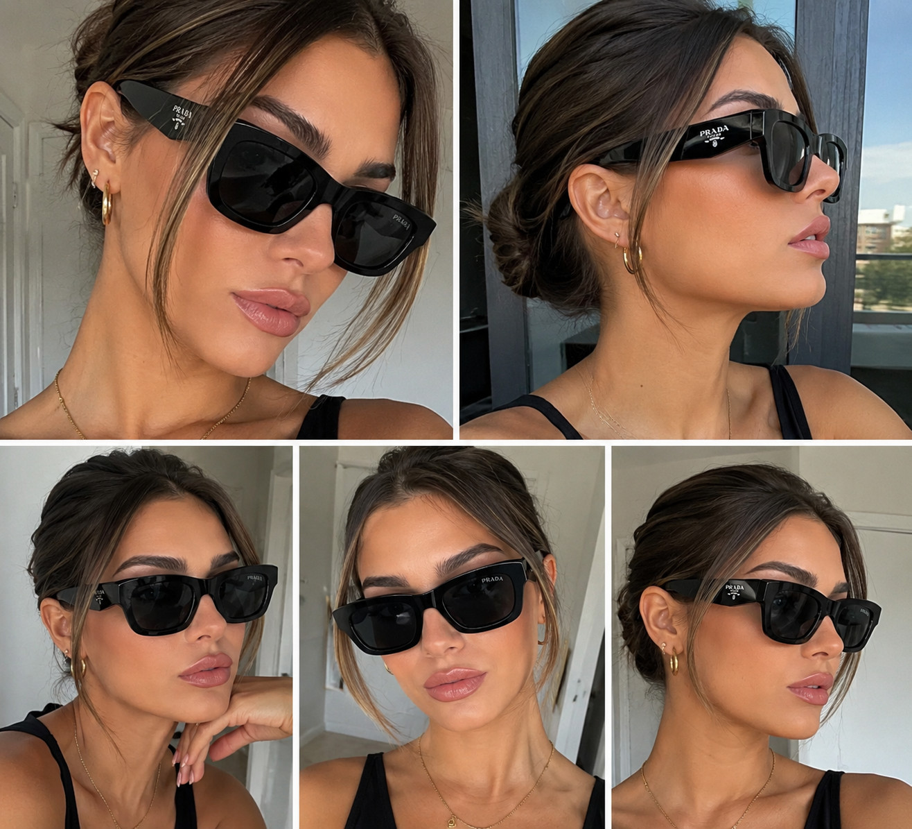 PRADA PR C06S 16K70B Black Dark Grey Women’s 50 mm Sunglasses – Ships Now