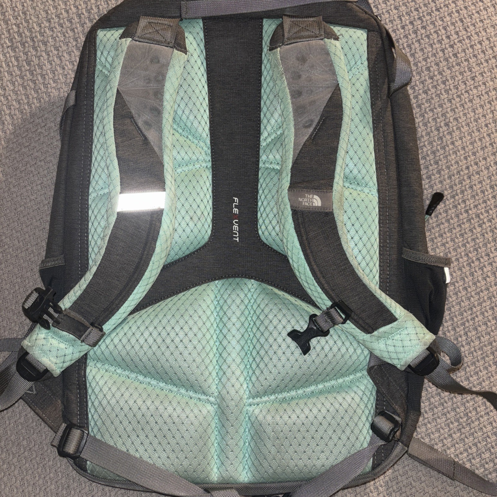 The North Face Recon Backpack grey/Teal School Travel Hiking Laptop GREAT SHAPE!