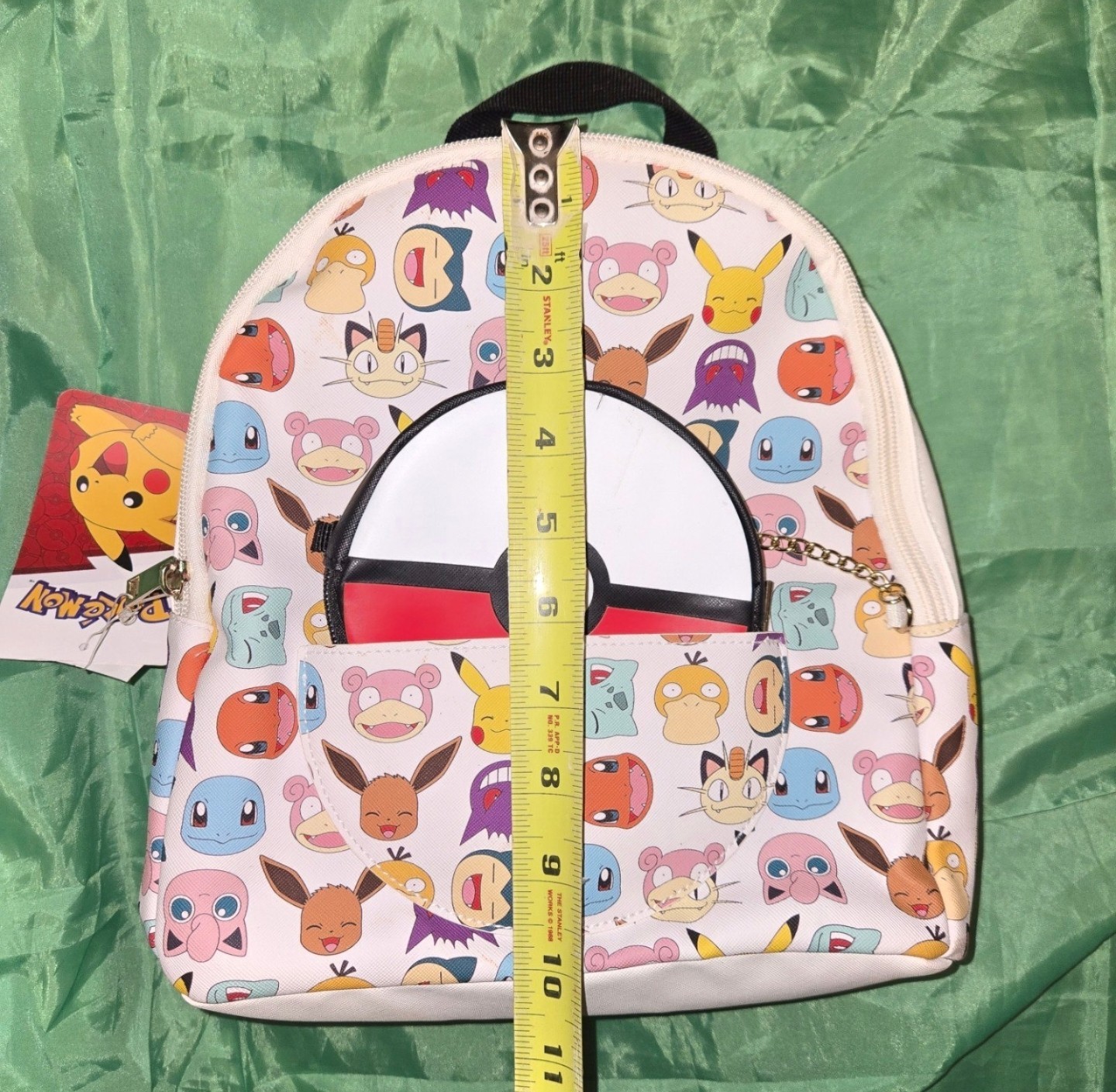 Pokémon Mini Backpack White All-Over Character Print w/ Poké Ball Coin Pouch