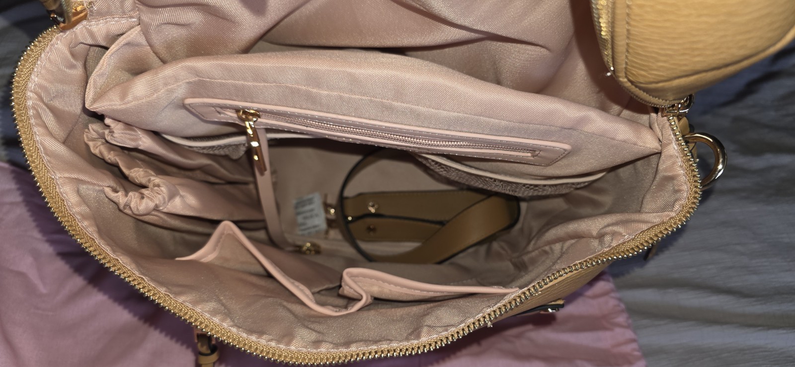 Poppy And Peonies Commuter Backpack In camel Color