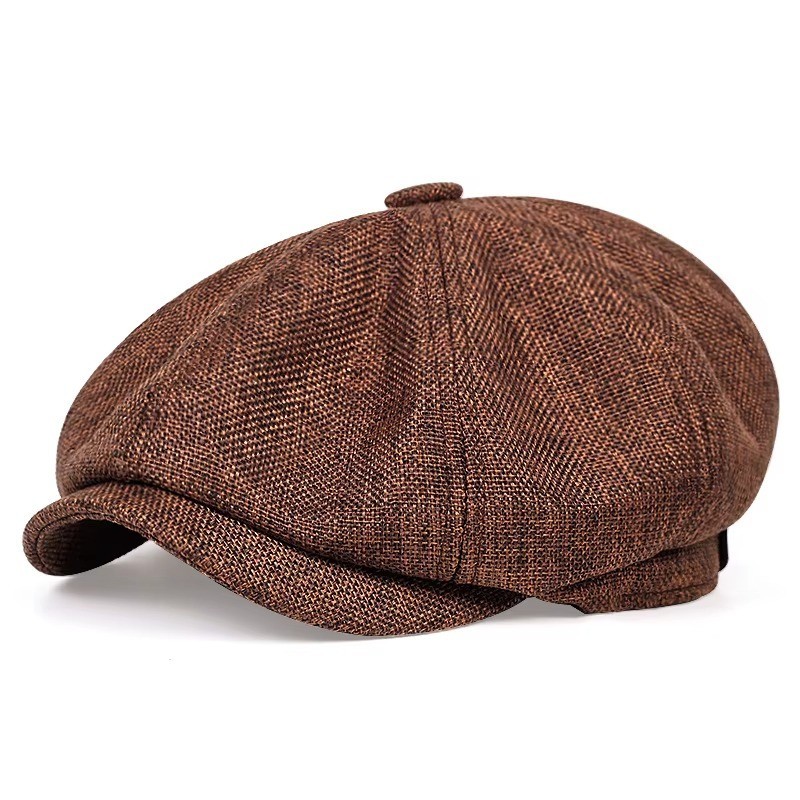 Newsboy Hat Flat Cap Driver Herringbone Tweed Plain Wool Baker Boy Classic Golf*