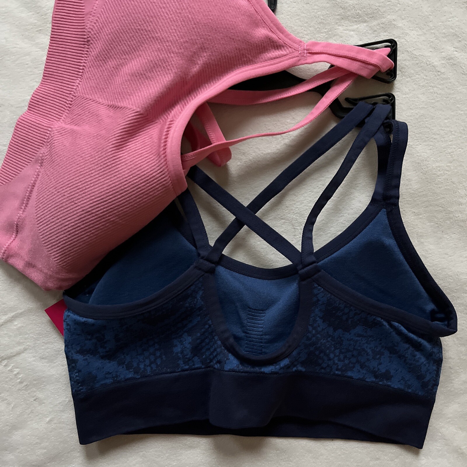 RYKA Sports Bra 2 PACK Supportive Removable Pads Crossback Tagless NWT SMALL