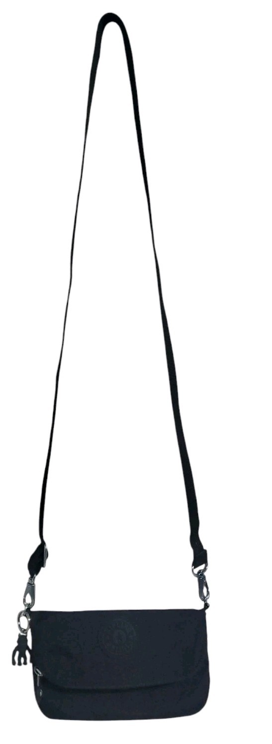 Kipling Crossbody Bag Small Black Fold Over w Gorilla ID/Card Slots Adj Strap