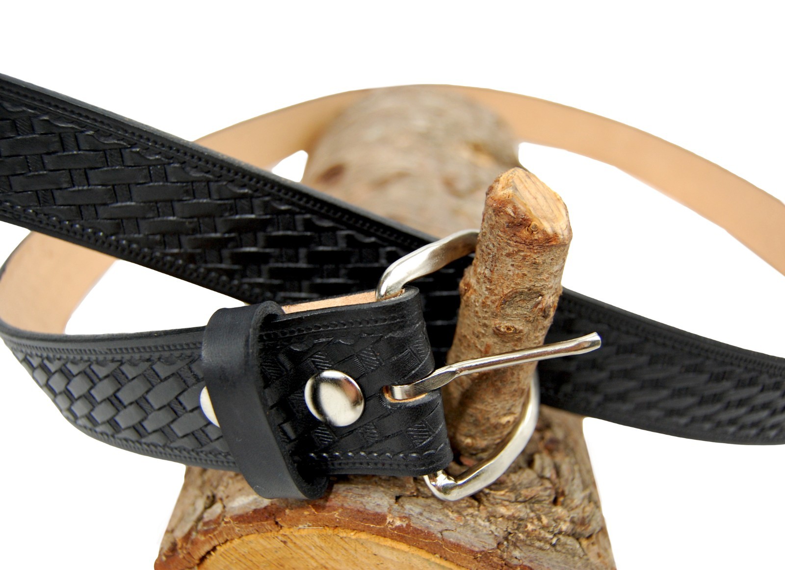 New Barsony 1 3/4″ (1.75″) Basketweave Leather Belts for Sizes 47″ – 53″
