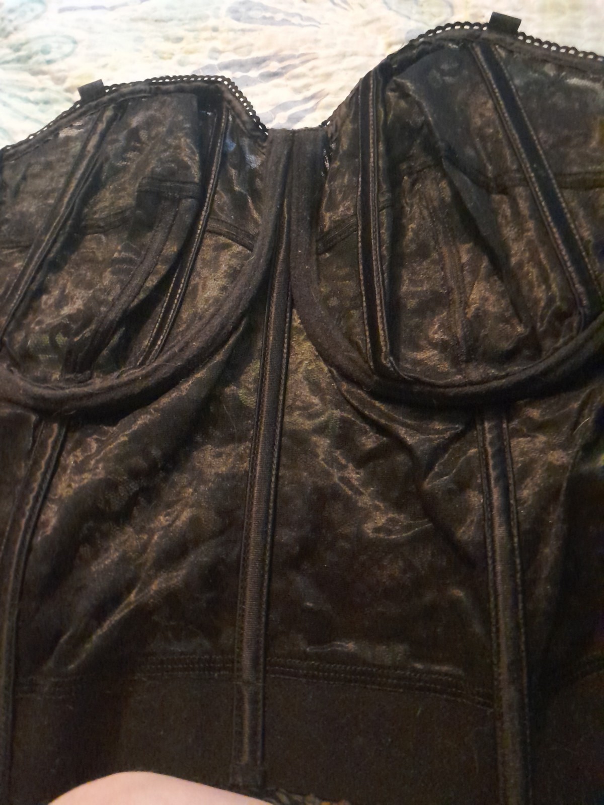 Goddess Lace Bustier Bra Size 44C Hand Wash Black 2 Sets Of Hooks In Back