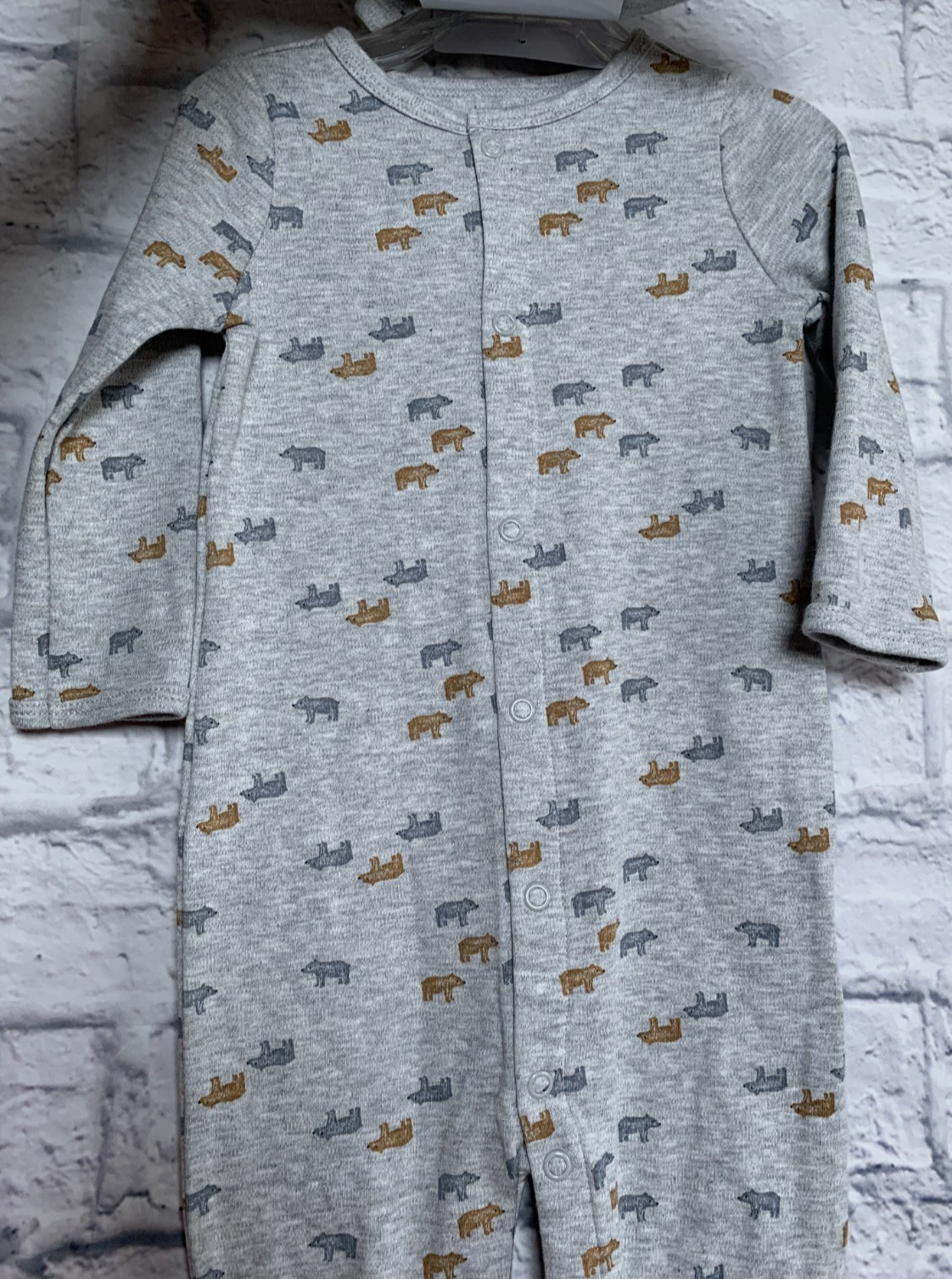 Carters Bear Print 3-piece Matching Set W/Snap Suit, Hat, & Booties 6-9M NWT.