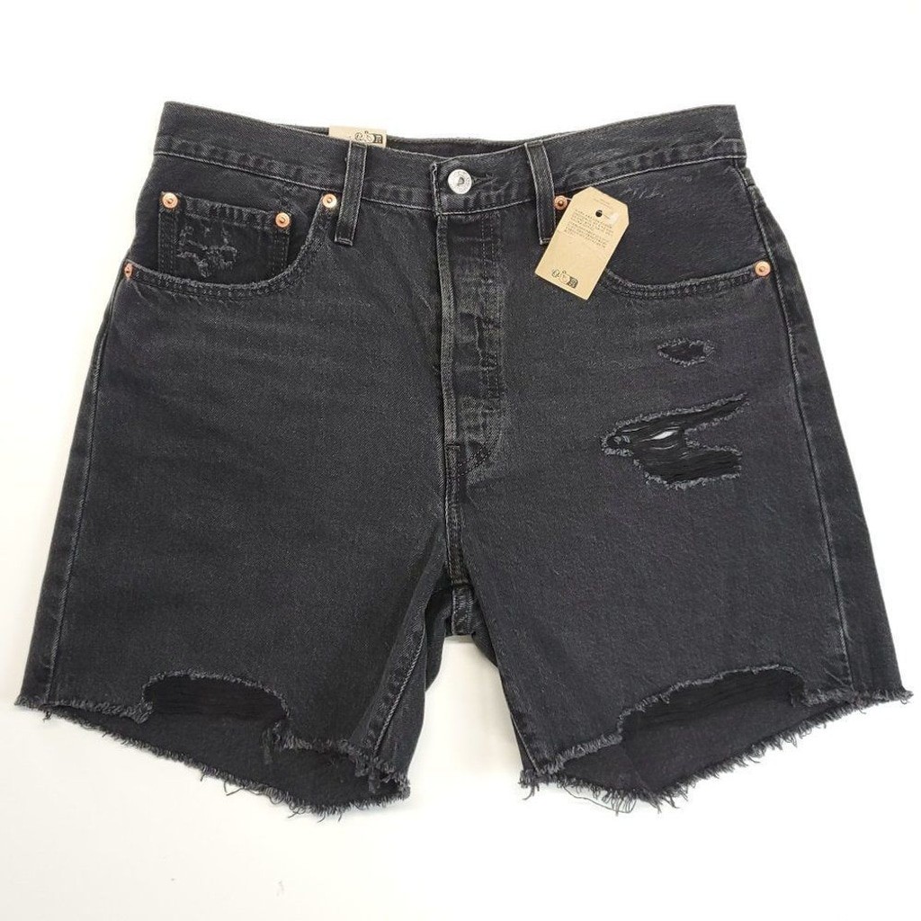 Levi’s 501 Ripped High Rise Mid Thigh Denim Shorts Size 31
