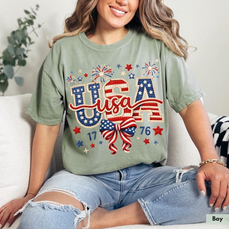 Comfort Colors USA Shirt for Independence Day TShirt for 4th of July – No Embro