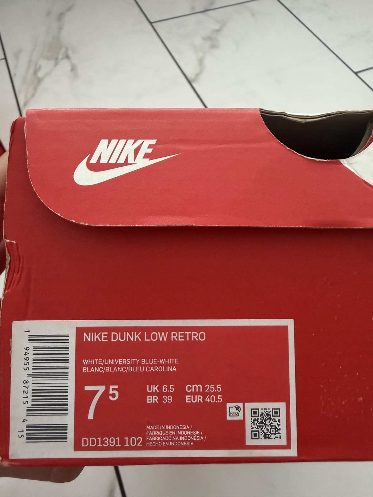 Nike Dunk Low Retro (UNC) University Blue White/University Blue/White