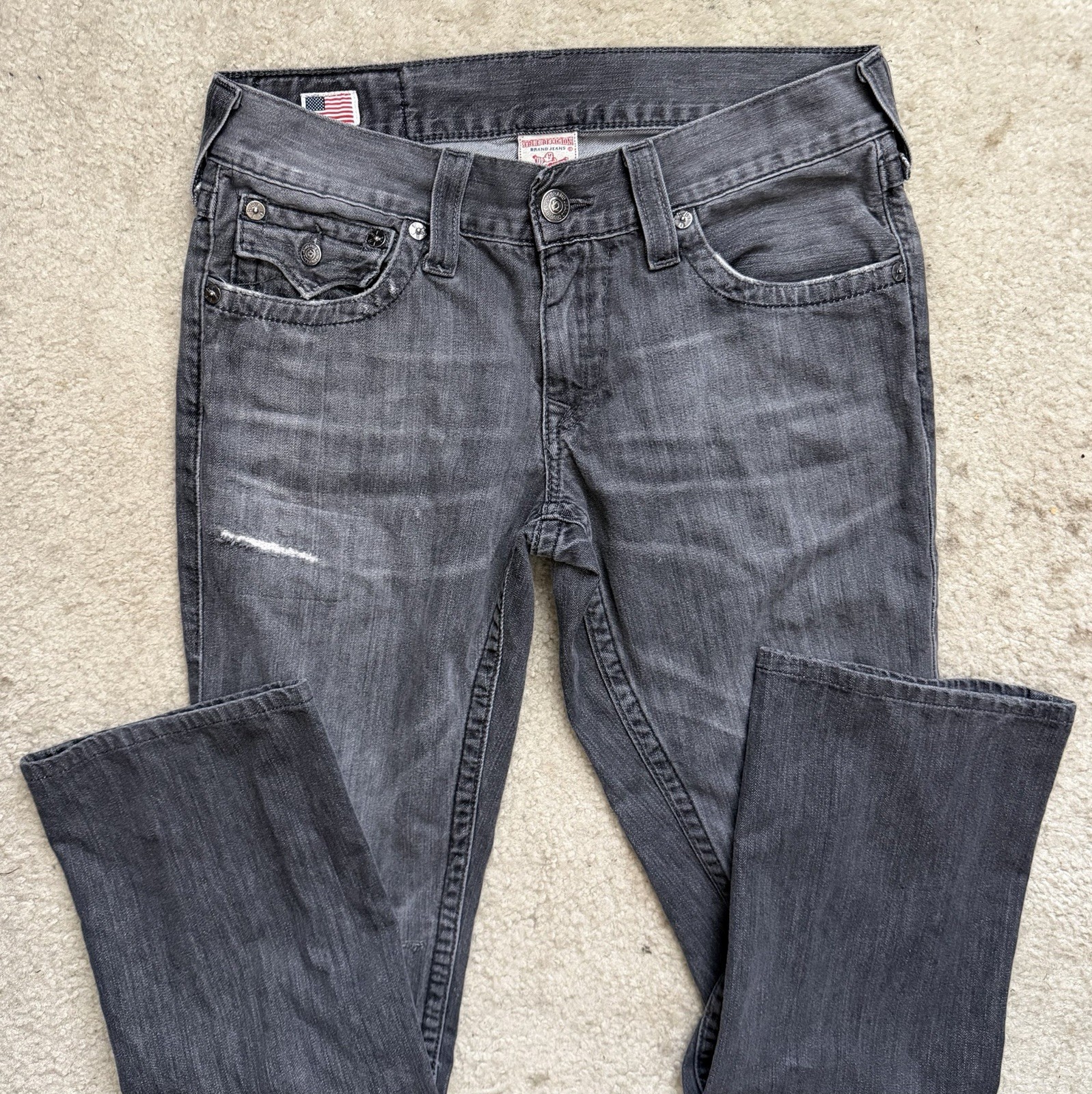 True Religion Mens 32 World Tour Section Ricky Seat 34 Denim Jeans Pants